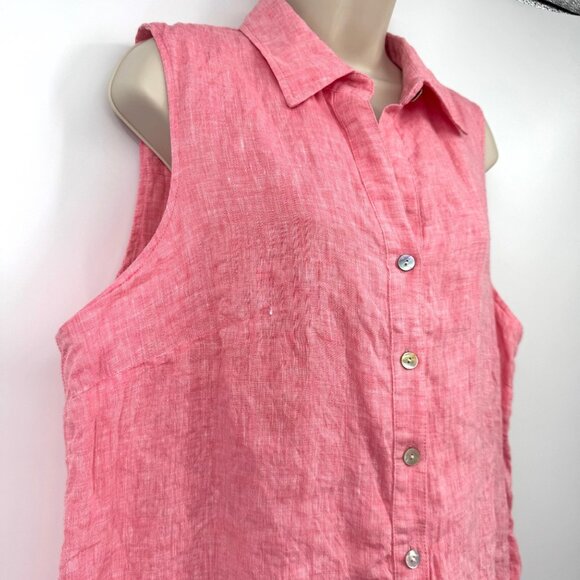 Finley Jasmine Sleeveless Tiered Linen Dress Pink woman’s size XL dress spring s - Picture 2 of 15